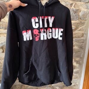 City Morgue x VLone Black Graphic Hoodie - Streetwear Pullover